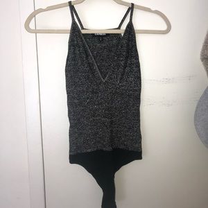 Express Silver/Black Metallic Bodysuit